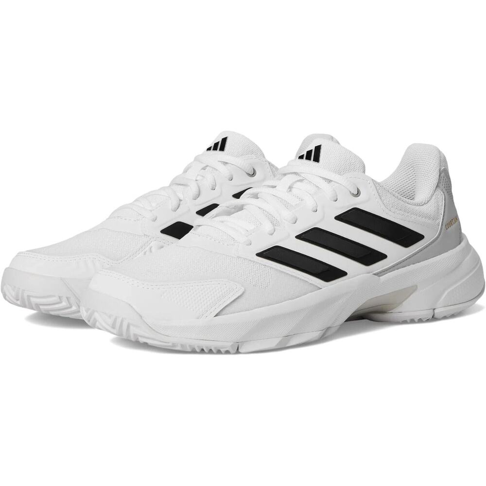 Adidas Courtjam Control 3 Men's sz 12 Tennis Shoe Pickleball White Black Sneaker
